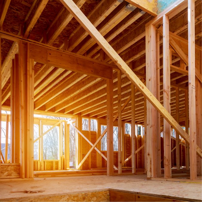 Inside framing of a house